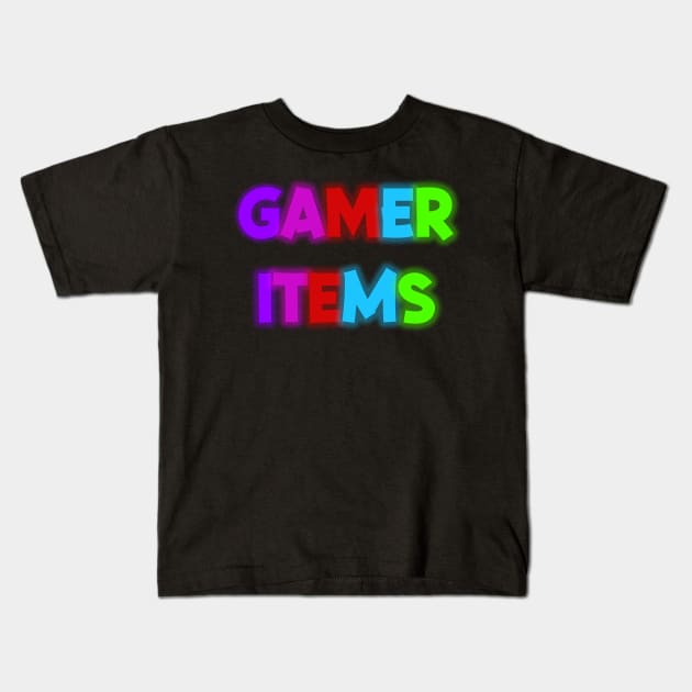 Gamer items Kids T-Shirt by yayor